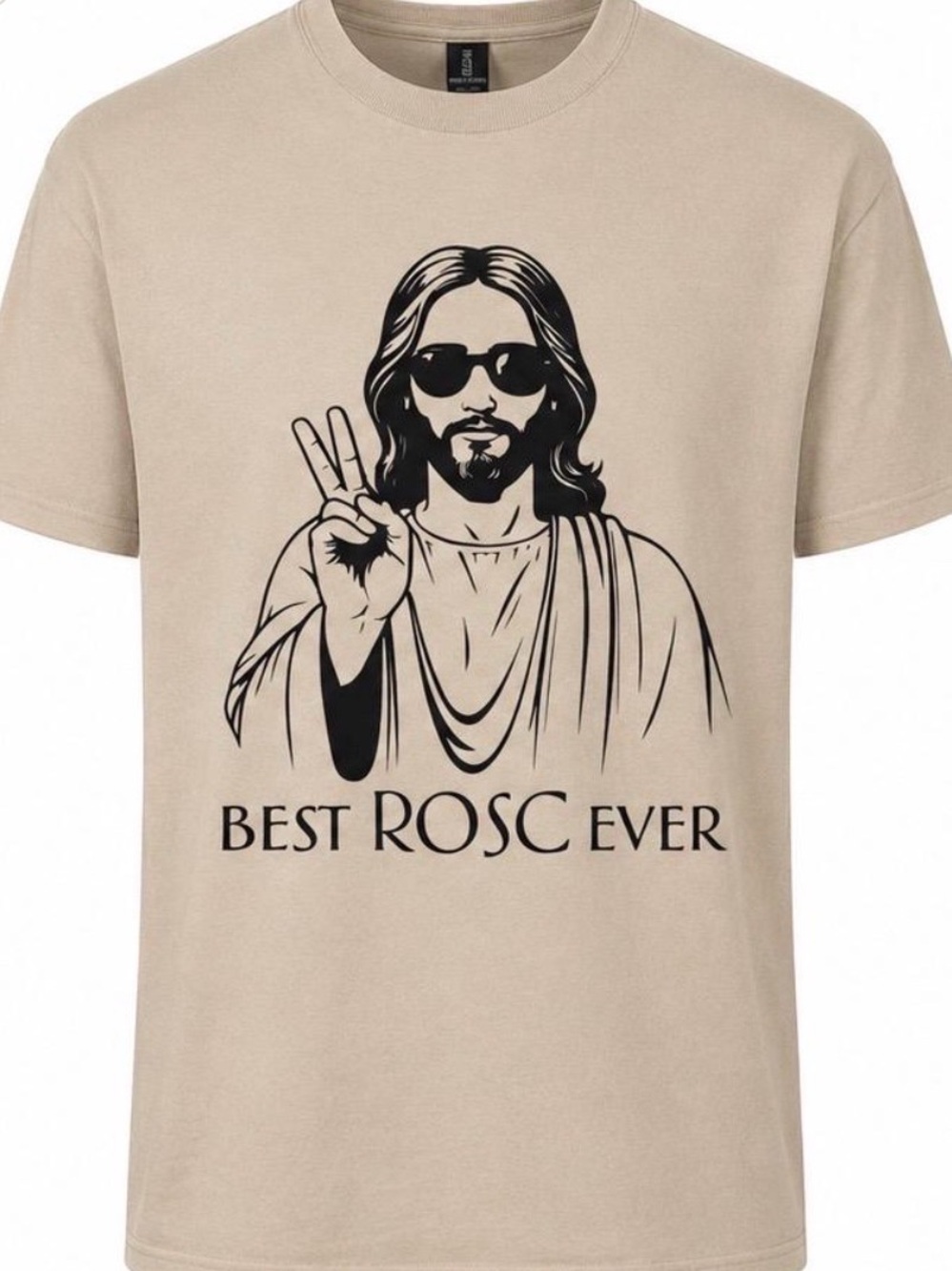 Paramedic EMT Gildan Beige Short Sleeve Tee with Black 'Best ROSC Ever' Graphic
